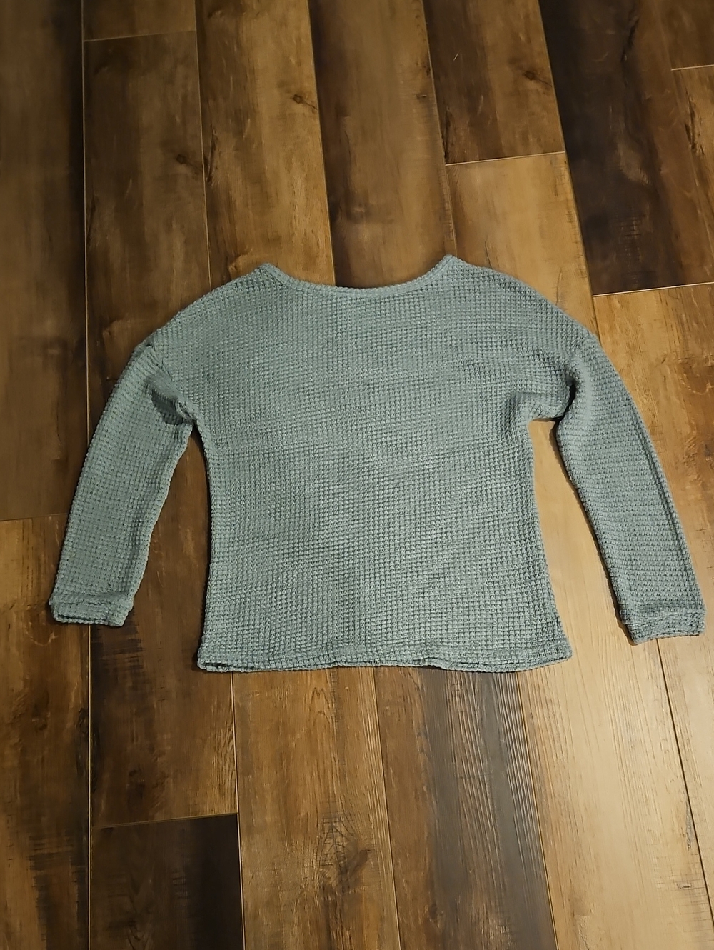 Cozy Women's Waffle Knit Pullover Sweater - Blue